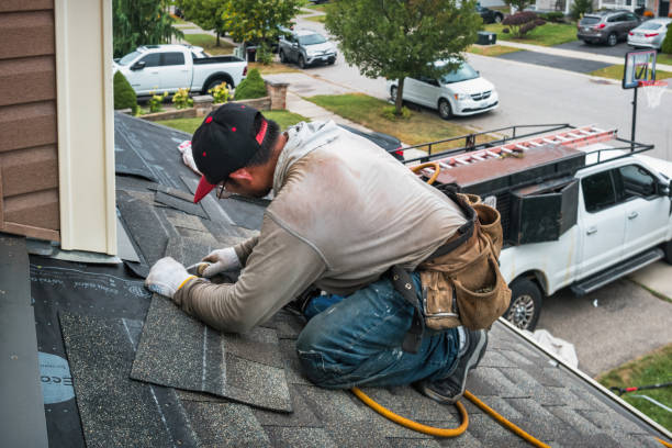 Professional Roofing technician working in Schley, VA